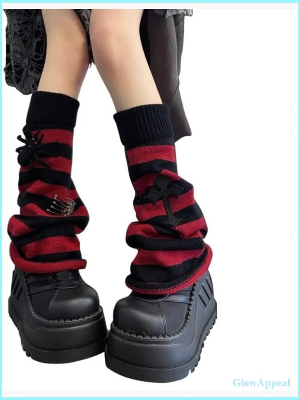 Y2K Harajuku Cable Knit Leg Warmers Long Gothic Lolita Legwarmers